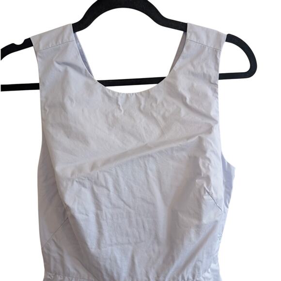 Everlane Women's The Clean Cotton Twist-Back Fit & Flare Dress Blue Size 8 - Picture 5 of 10